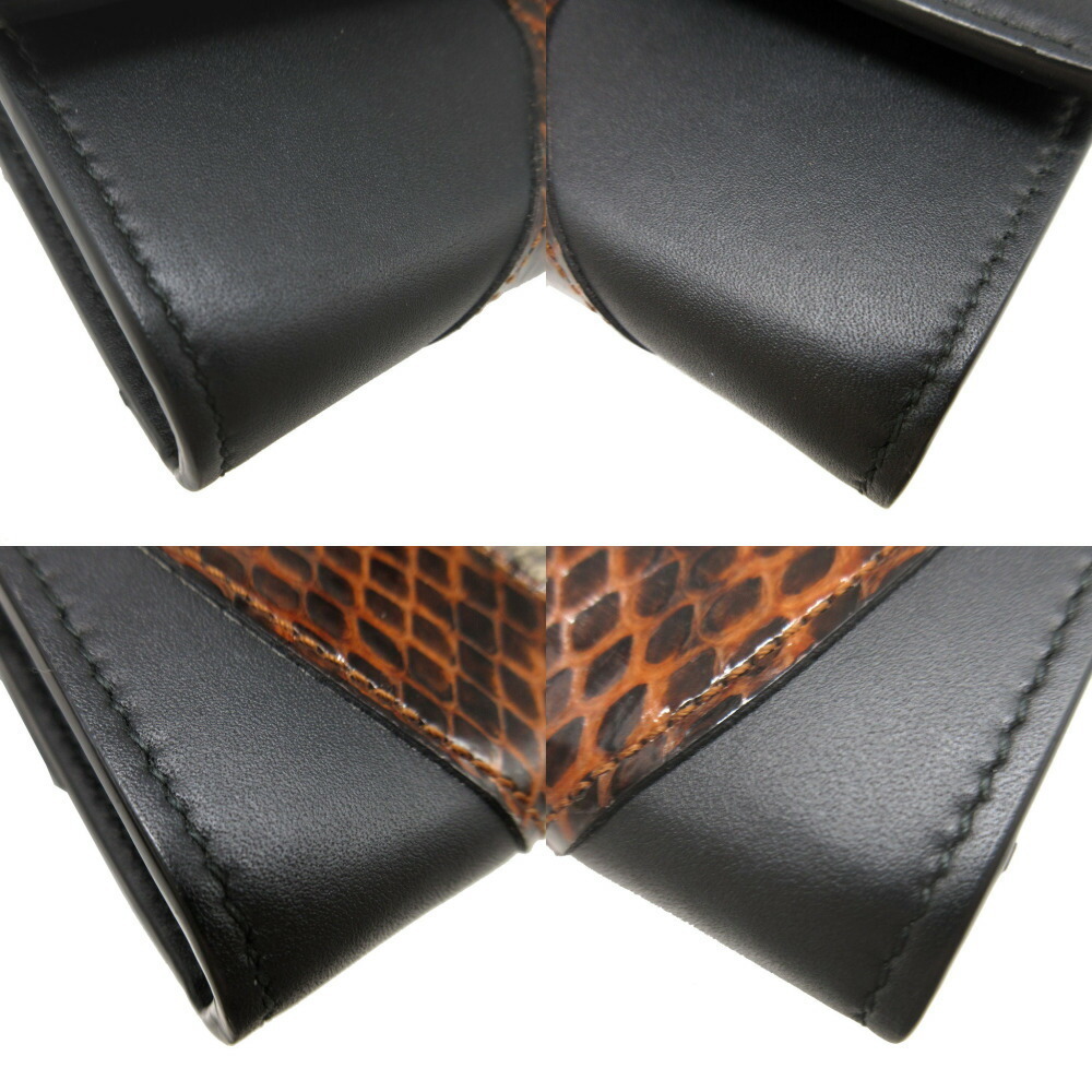 Gucci Wallet Gg Supreme Leather Python Black Bifo… - image 8